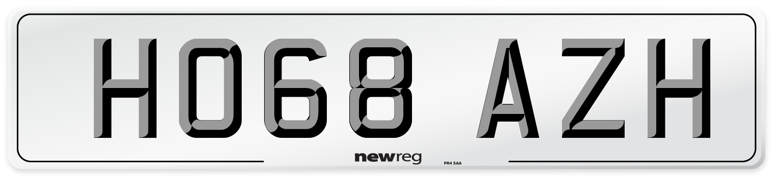 HO68 AZH Number Plate from New Reg